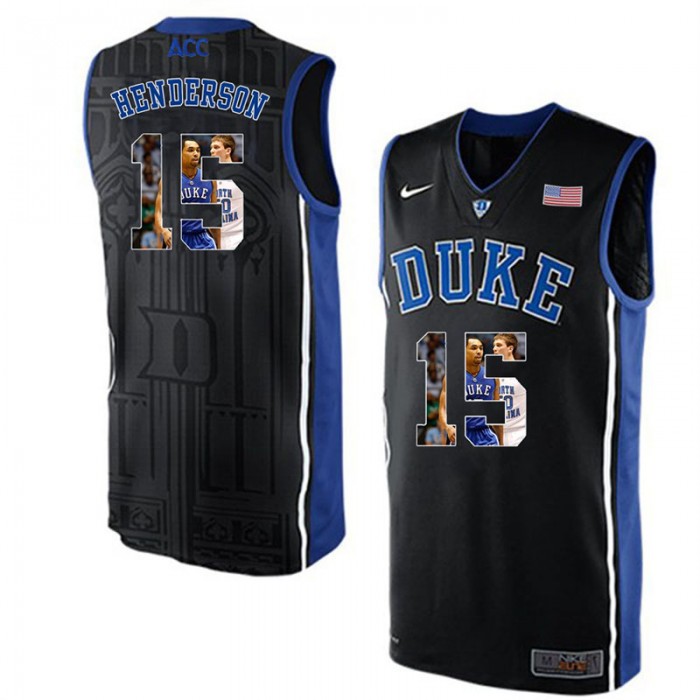 Duke Blue Devils Gerald Henderson Black NCAA College Basketball Player Portrait Fashion Jersey