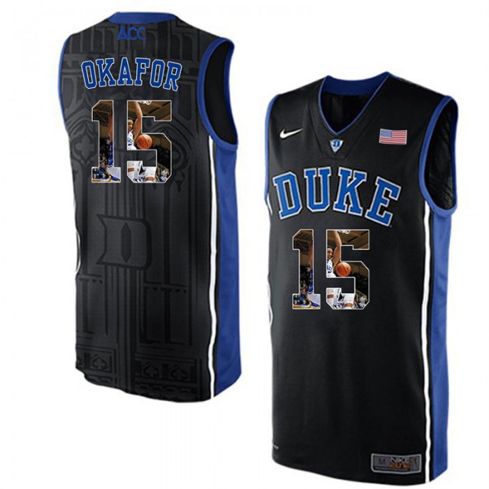 Duke Blue Devils Jahlil Okafor Black NCAA College Basketball Player Portrait Fashion Jersey