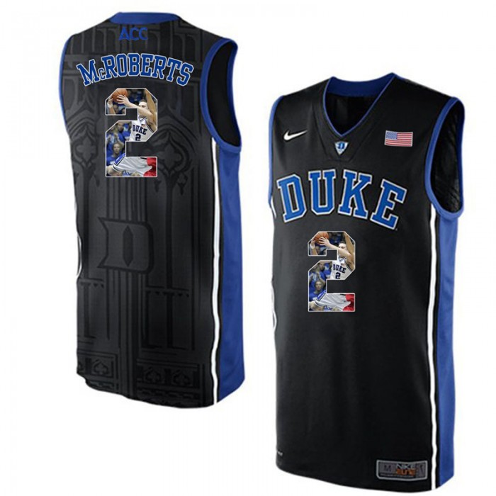 Duke Blue Devils Josh McRoberts Black NCAA College Basketball Player Portrait Fashion Jersey