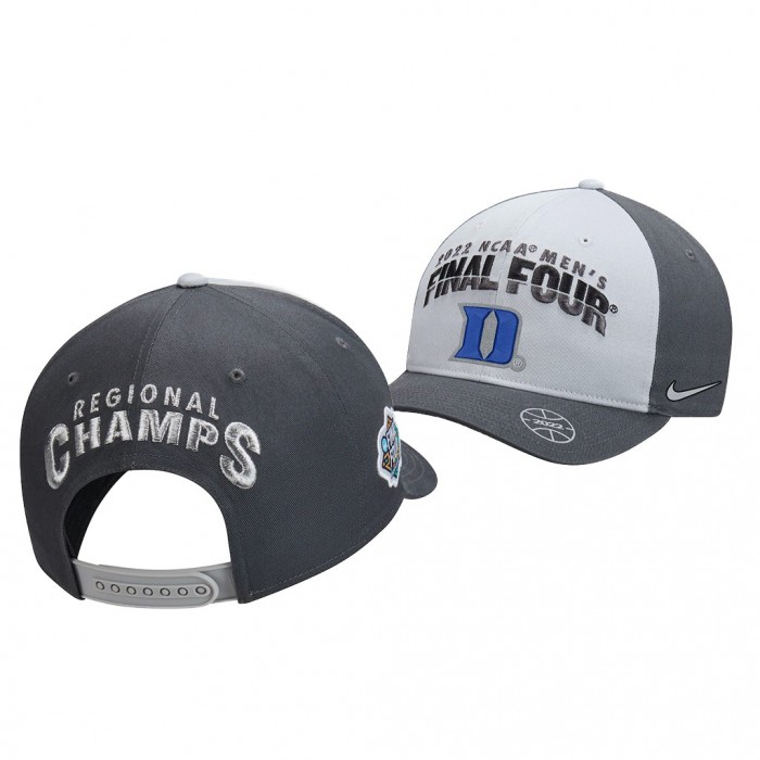 Duke Blue Devils 2022 March Madness Final Four Regional Champions Locker Room Adjustable Hat Gray