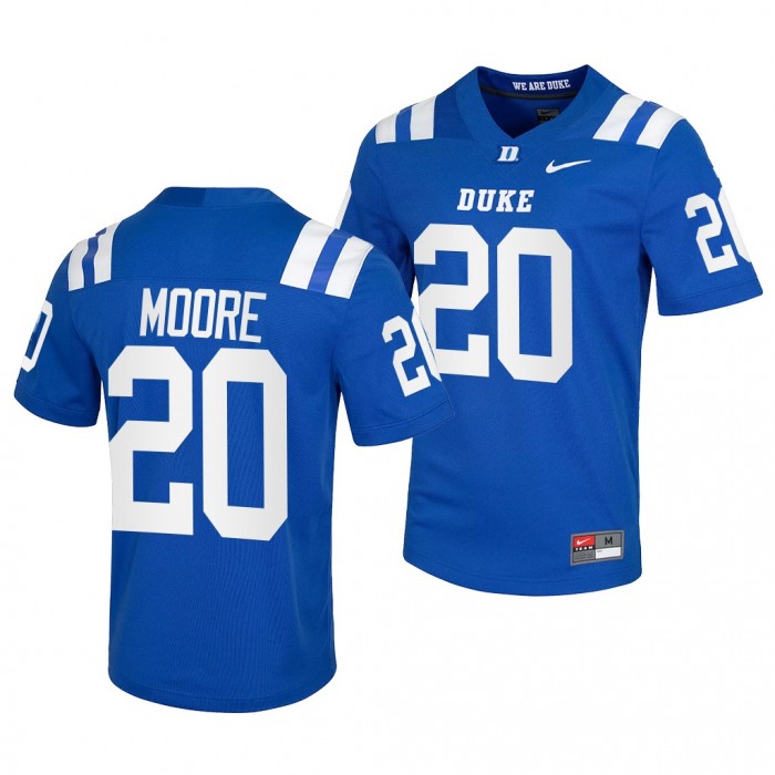 Duke Blue Devils Jaquez Moore College Football Jersey Blue Jersey