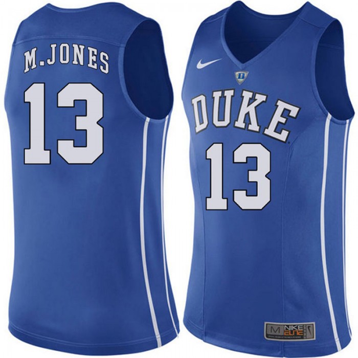 Duke Blue Devils #13 Matt Jones Royal College Basketball Jersey