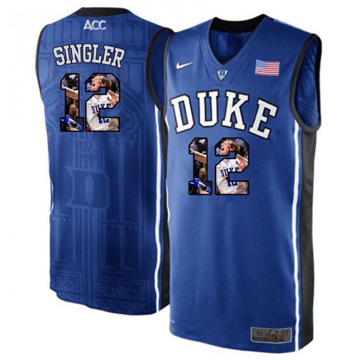 Duke Blue Devils Kyle Singler Royal Blue NCAA College Basketball Player Portrait Fashion Jersey