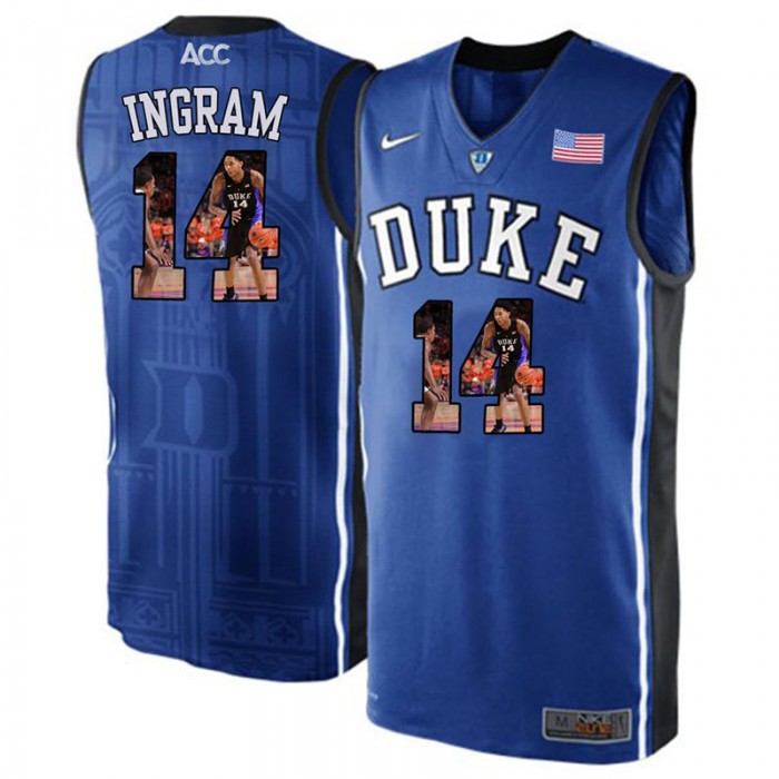 Duke Blue Devils Brandon Ingram Royal Blue NCAA College Basketball Player Portrait Fashion Jersey