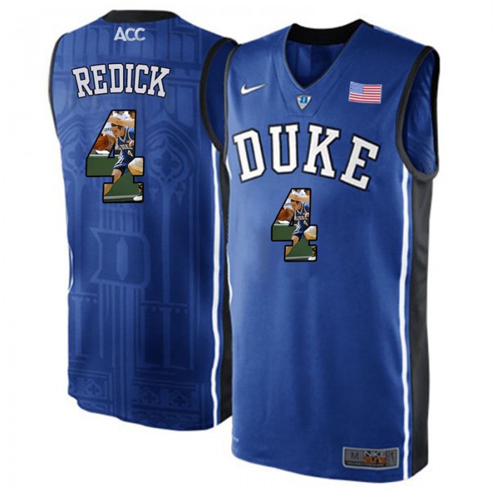 Duke Blue Devils JJ Redick Royal Blue NCAA College Basketball Player Portrait Fashion Jersey
