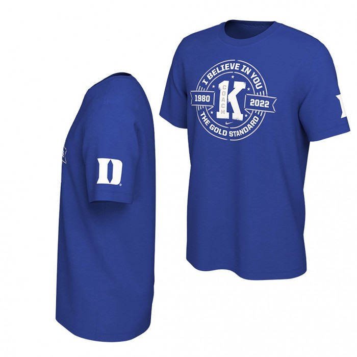 Duke Blue Devils Coach K Royal Center Court T-Shirt Men