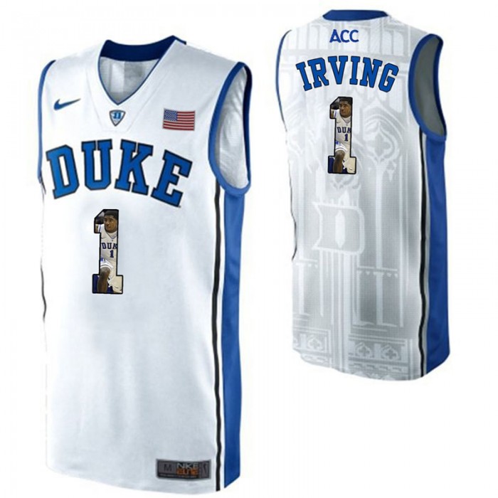 Duke Blue Devils Kyrie Irving White NCAA College Basketball Player Portrait Fashion Jersey