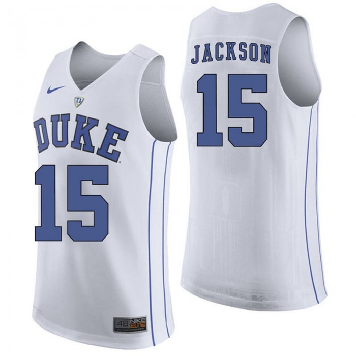 Duke Blue Devils #15 Frank Jackson White College Basketball Jersey