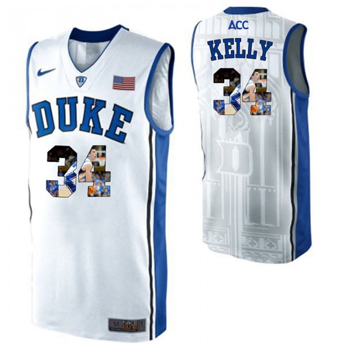 Duke Blue Devils Ryan Kelly White NCAA College Basketball Player Portrait Fashion Jersey