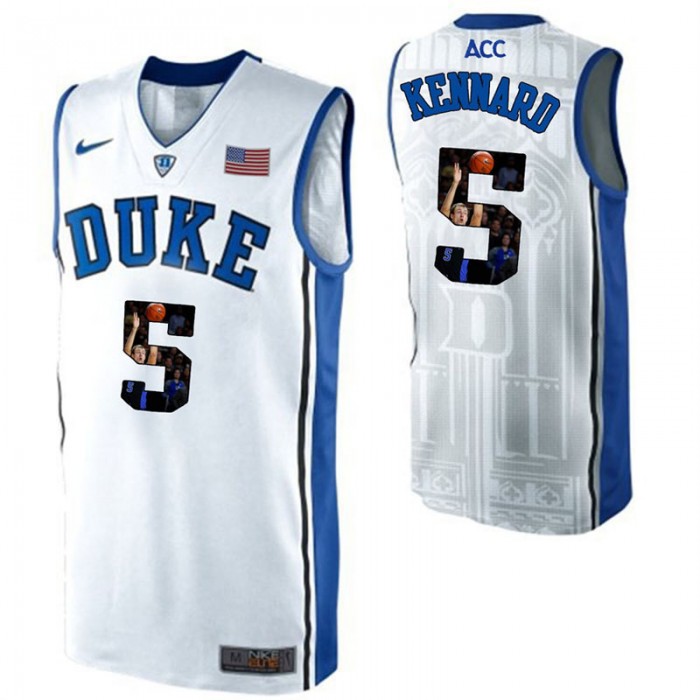 Duke Blue Devils Luke Kennard White NCAA College Basketball Player Portrait Fashion Jersey