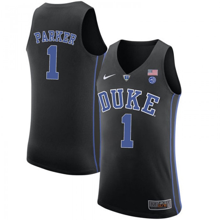 Male Jabari Parker Duke Blue Devils Black College Basketball Player Performance Jersey