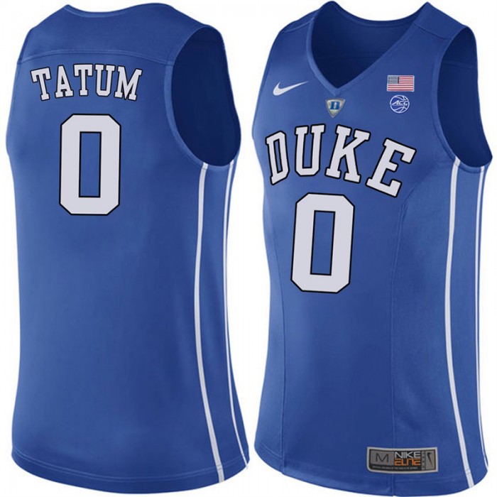 Male Jayson Tatum Duke Blue Devils Royal College Basketball Player Performance Jersey