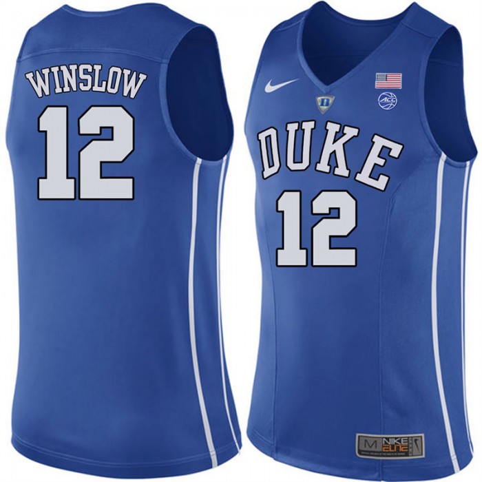 Male Justise Winslow Duke Blue Devils Royal College Basketball Player Performance Jersey