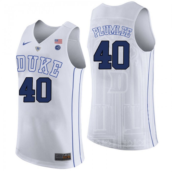 Male Marshall Plumlee Duke Blue Devils White College Basketball Player Performance Jersey