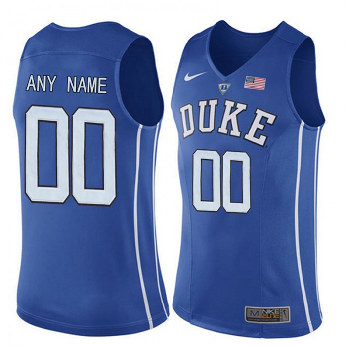 Male Duke Blue Devils Royal Authentic Name And Number Customized Basketball Jersey