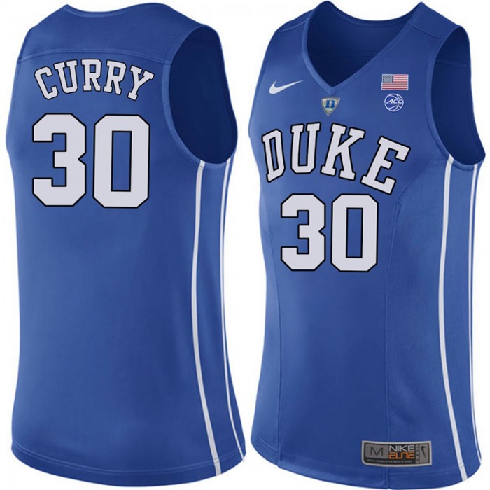 Male Seth Curry Duke Blue Devils Royal College Basketball Player Performance Jersey