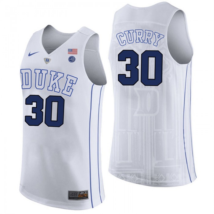 Male Seth Curry Duke Blue Devils White College Basketball Player Performance Jersey
