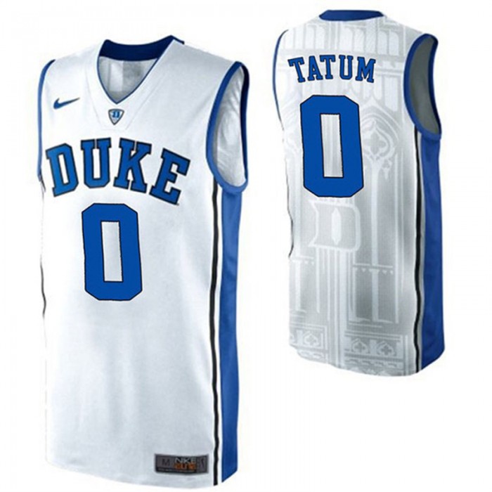 Male Jayson Tatum Duke Blue Devils White NCAA High-School Basketball NBA Player Jersey