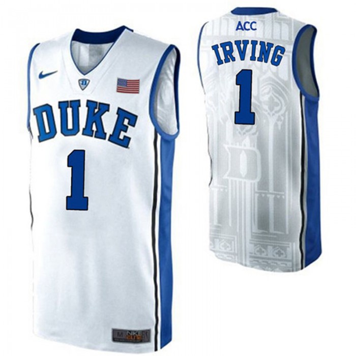 Male Kyrie Irving Duke Blue Devils White NCAA High-School Basketball NBA Player Jersey