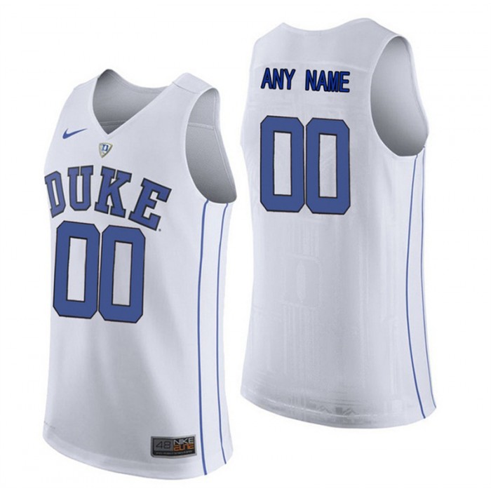 Male Duke Blue Devils White Authentic Name And Number Customized Basketball Jersey