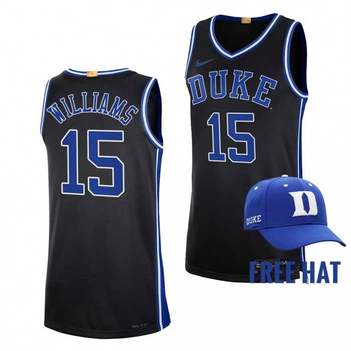 Mark Williams Jersey Duke Blue Devils 2021-22 Limited Basketball Free Hat Jersey-Black