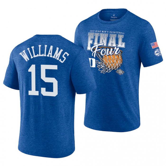 Duke Blue Devils Mark Williams 2022 March Madness Final Four 15 Royal Banners T-Shirt