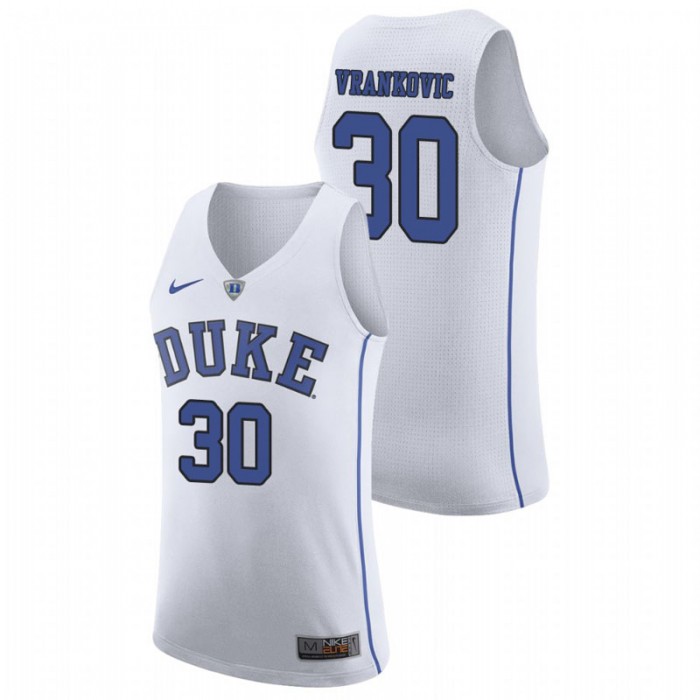 Duke Blue Devils College Basketball White Antonio Vrankovic Authentic Jersey For Men