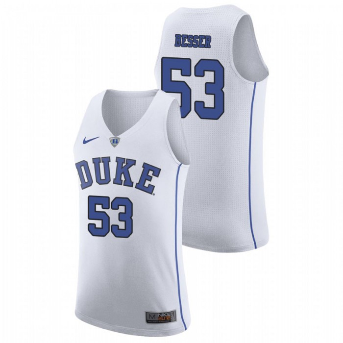 Duke Blue Devils College Basketball White Brennan Besser Authentic Jersey For Men