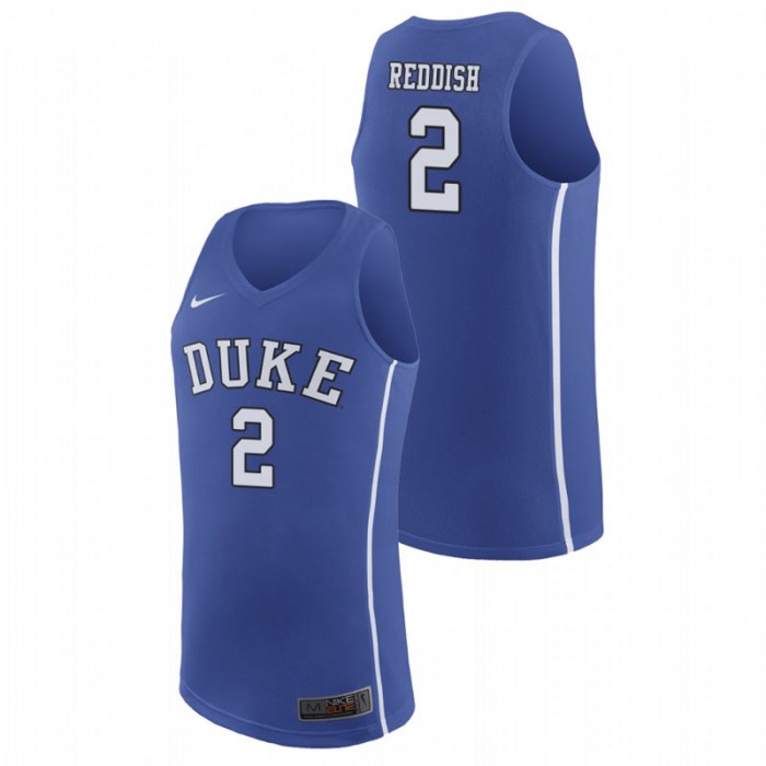 Duke Blue Devils College Basketball Royal Cam Reddish Authentic Jersey For Men