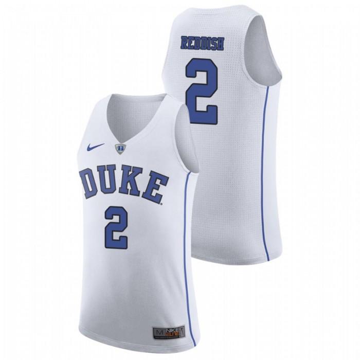 Duke Blue Devils College Basketball White Cam Reddish Authentic Jersey For Men