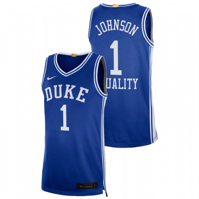 Jalen Johnson Duke Blue Devils Equality Social Justice Authentic Limited Basketball Blue Jersey For Men