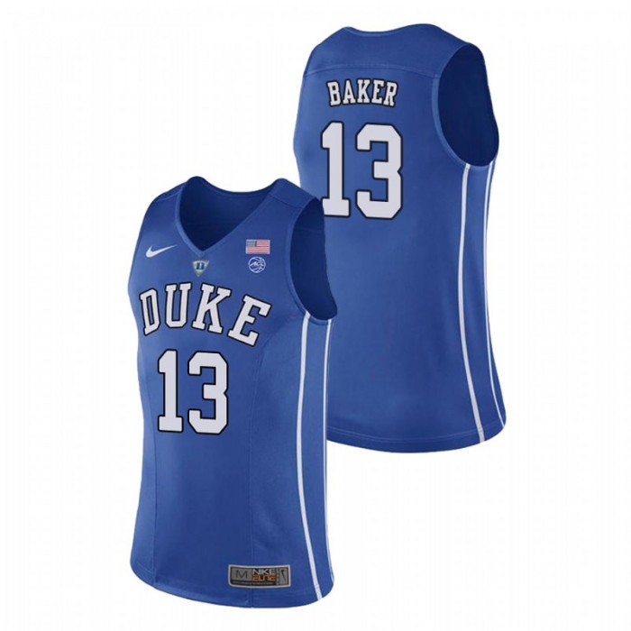 Duke Blue Devils College Basketball Royal Joey Baker Authentic Performace Jersey For Men