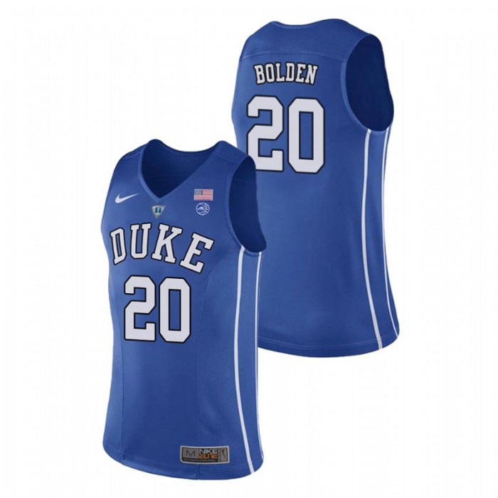 Duke Blue Devils College Basketball Royal Marques Bolden Authentic Performace Jersey For Men