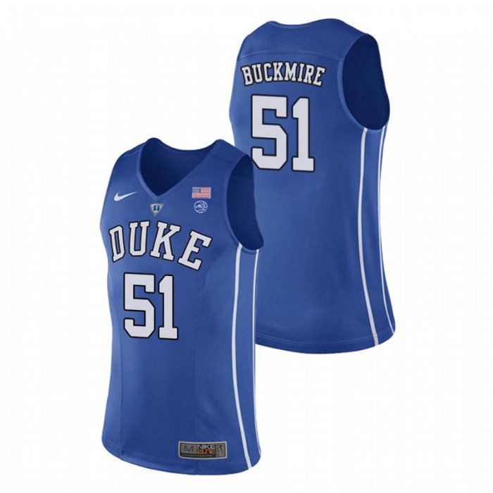 Duke Blue Devils College Basketball Royal Mike Buckmire Authentic Performace Jersey For Men