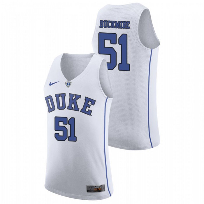 Duke Blue Devils College Basketball White Mike Buckmire Authentic Jersey For Men