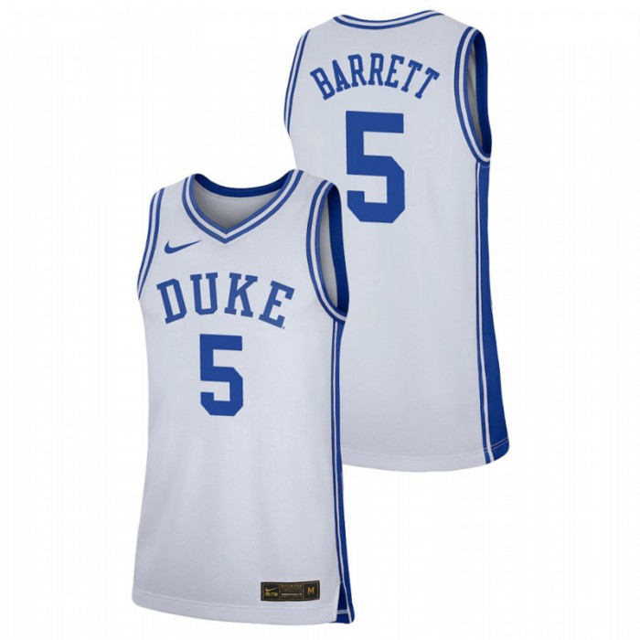 Duke Blue Devils RJ Barrett Jersey Basketball White Replica For Men