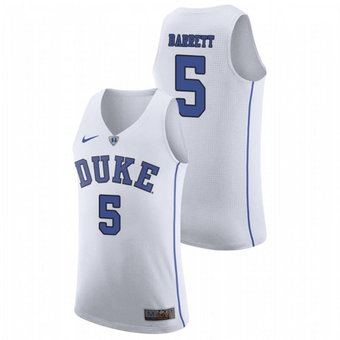 Duke Blue Devils College Basketball White RJ Barrett Authentic Jersey For Men