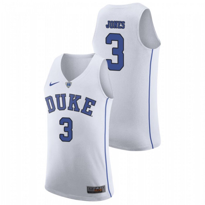 Duke Blue Devils College Basketball White Tre Jones Authentic Jersey For Men