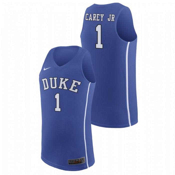 Duke Blue Devils College Basketball Royal Vernon Carey Jr. Replica Jersey For Men