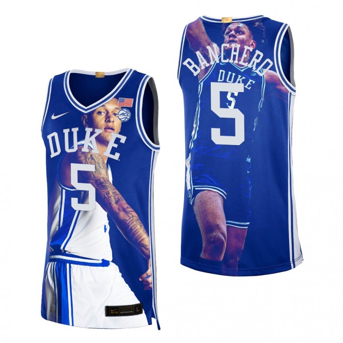 Paolo Banchero 2022 March Madness Highlights Duke Blue Devils #5 Blue Fashion Edition Jersey
