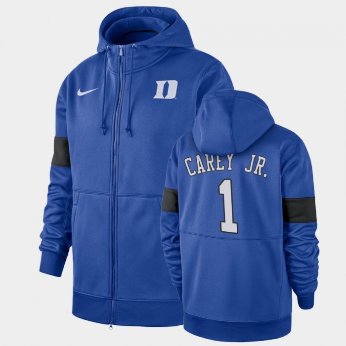 Duke Blue Devils Vernon Carey Jr. Royal 2019 Sideline Performance NCAA Basketball Hoodie
