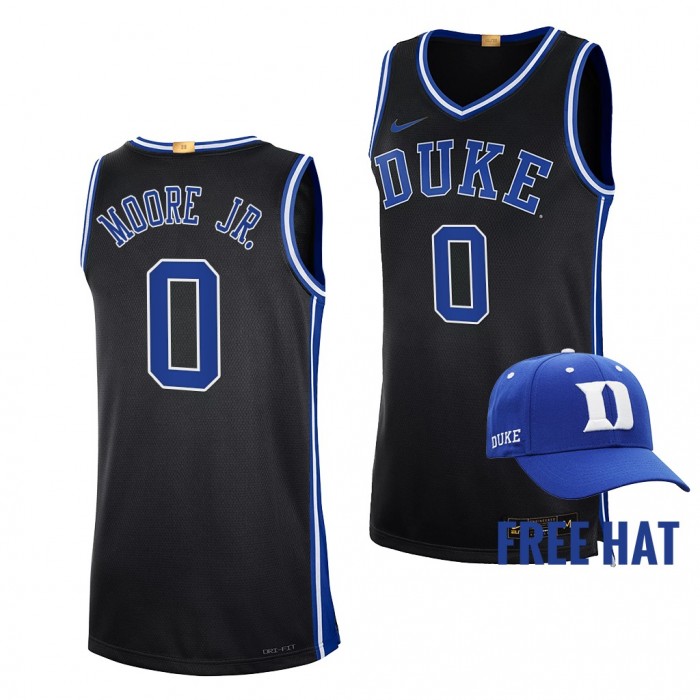 Wendell Moore Jr. Jersey Duke Blue Devils 2021-22 Limited Basketball Free Hat Jersey-Black