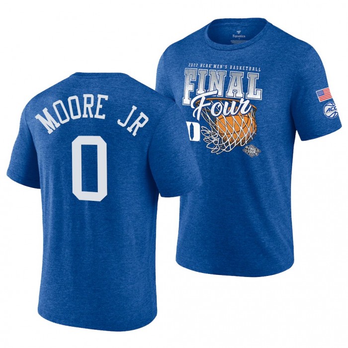 Duke Blue Devils Wendell Moore Jr. 2022 March Madness Final Four 0 Royal Banners T-Shirt