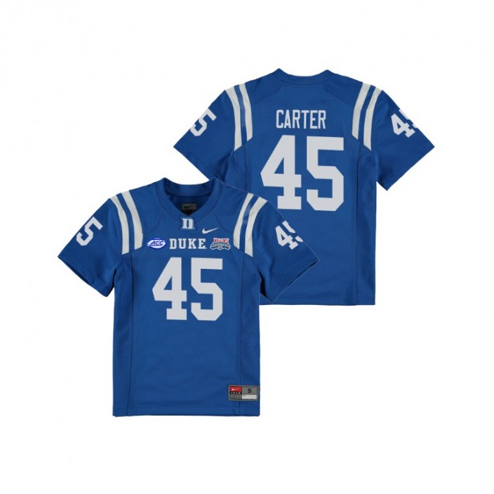 Duke Blue Devils Griffin Carter 2018 Independence Bowl College Football Royal Jersey Youth
