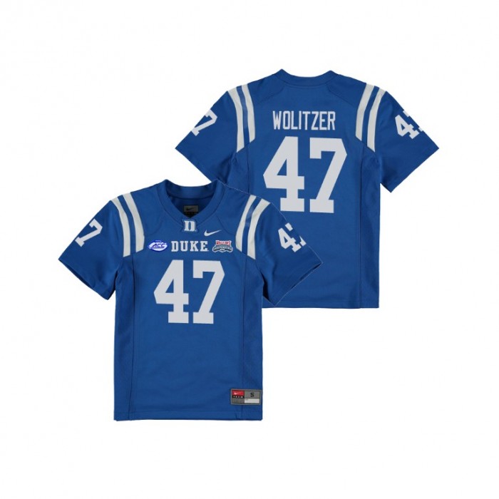 Duke Blue Devils Ryan Wolitzer 2018 Independence Bowl College Football Royal Jersey Youth