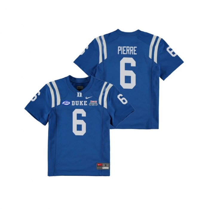 Duke Blue Devils Nicodem Pierre 2018 Independence Bowl College Football Royal Jersey Youth