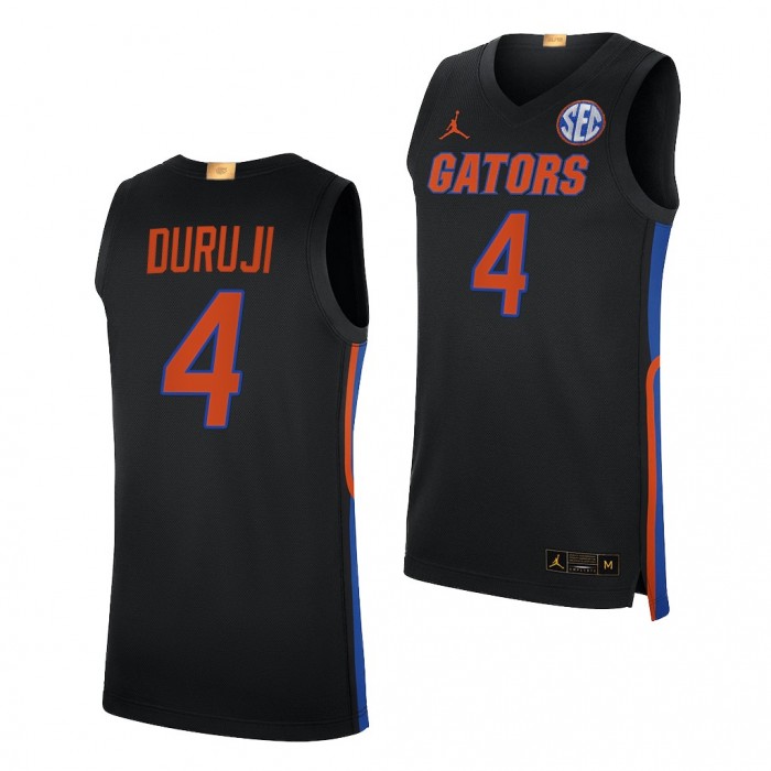 Florida Gators Anthony Duruji #4 Black College Basketball Jersey 2021-22 Elite Limited