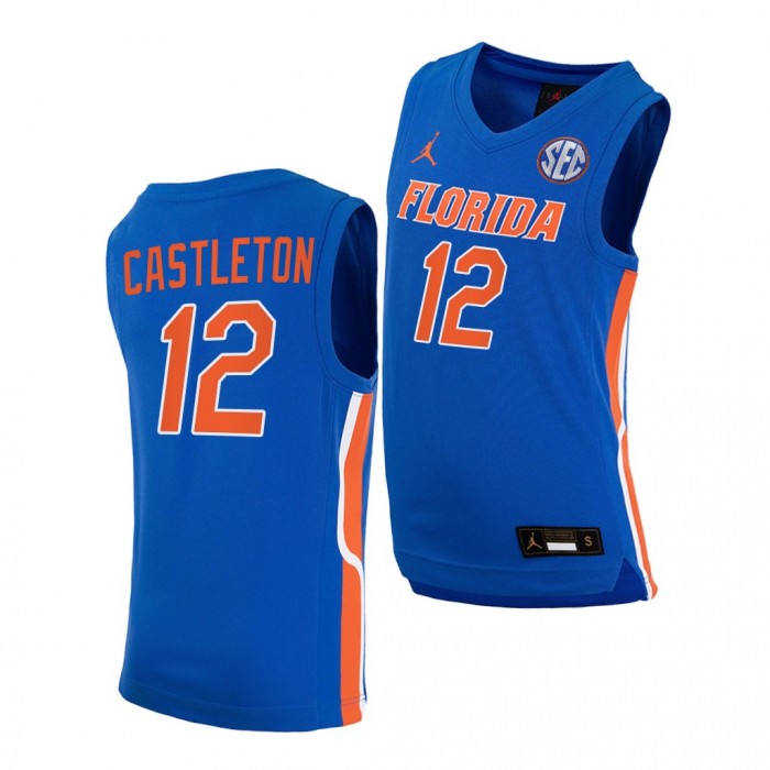 Colin Castleton #12 Florida Gators 2021-22 College Basketball Replica Royal Jersey