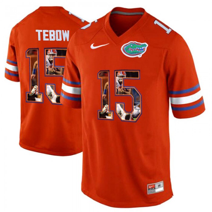Florida Gators Tim Tebow Orange College Football Premier Jersey Printing Player Portrait
