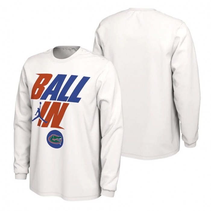 Florida Gators Jordan Brand Ball In Bench Long Sleeve T-Shirt White